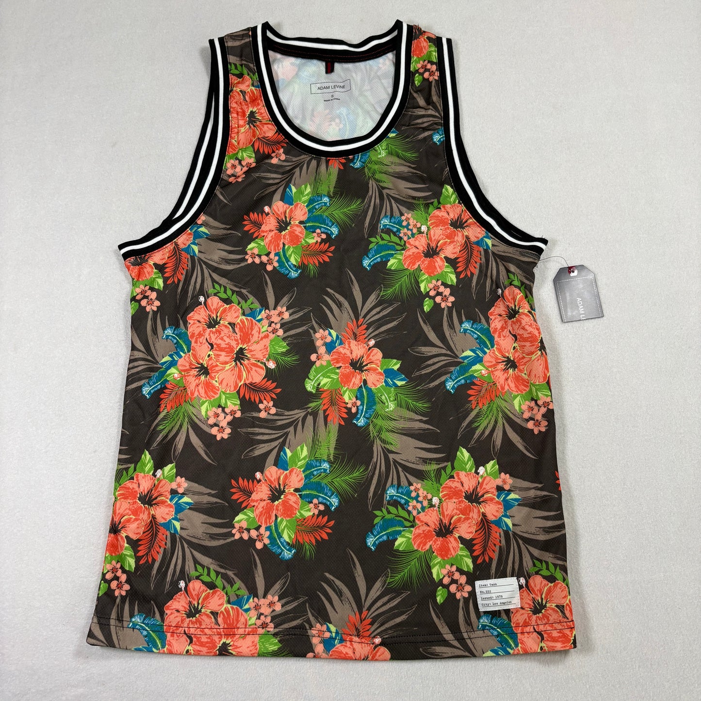 Adam Levine Mens S Tank Top Floral Tropical Sleeveless Shirt NWT Festival Beach