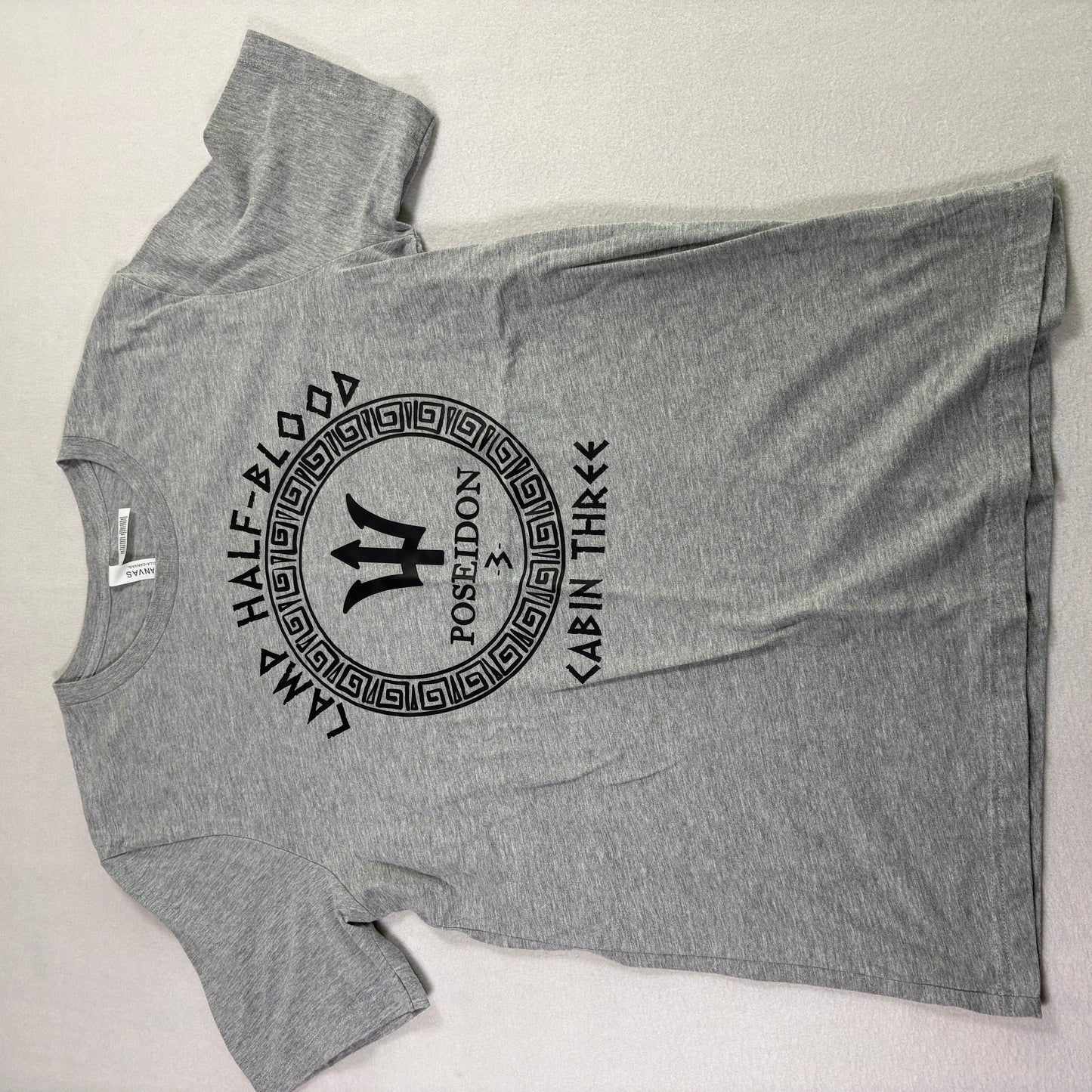 Percy Jackson Mens L Gray T Shirt Camp Half Blood Poseidon Cabin 3 Graphic Tee