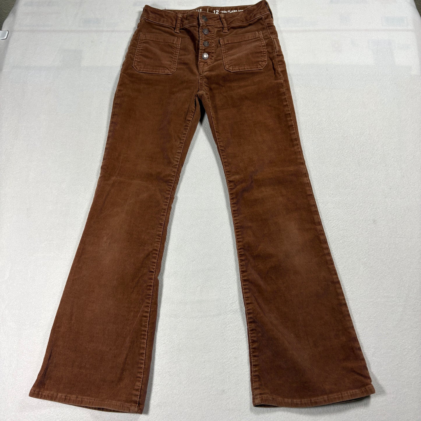 Gap Kids Flare Pants Brown 12 High Rise 70s Corduroy 24x27 Retro Y2K Style