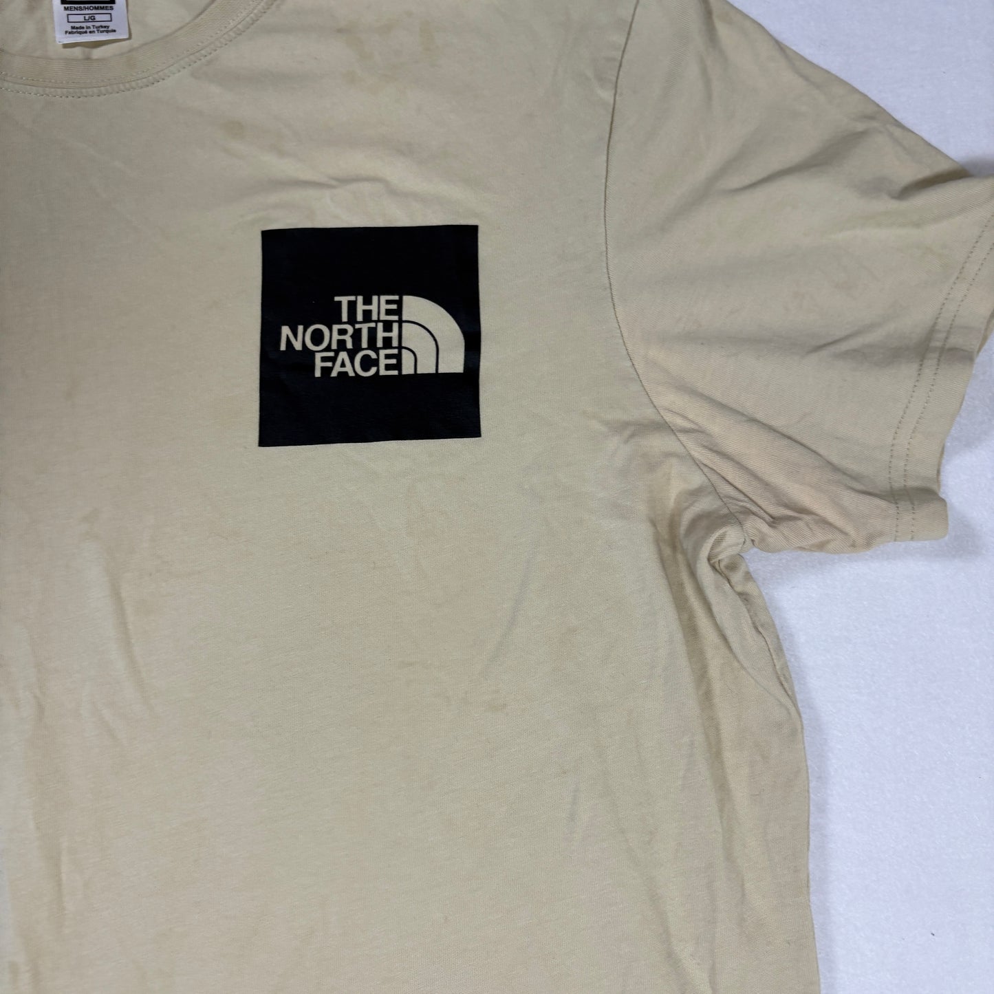 The North Face T-Shirt Mens Large Beige Short Sleeve Logo Tee Outdoor Casual