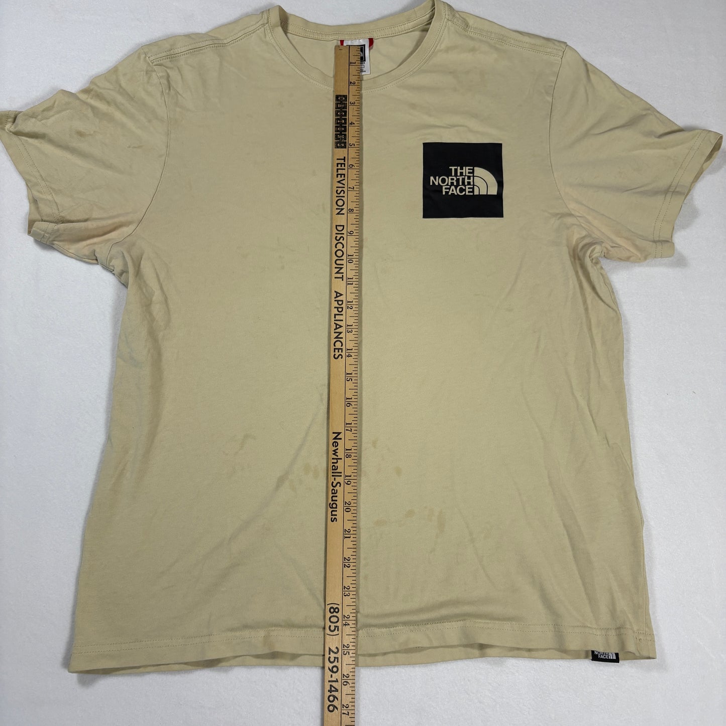 The North Face T-Shirt Mens Large Beige Short Sleeve Logo Tee Outdoor Casual