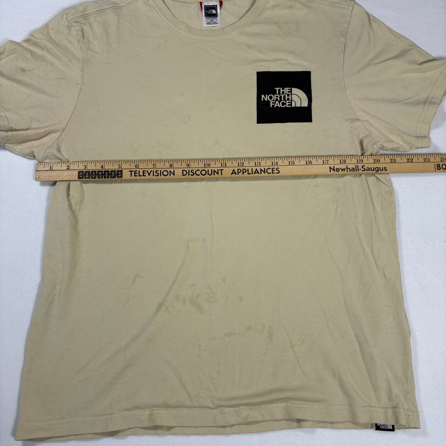 The North Face T-Shirt Mens Large Beige Short Sleeve Logo Tee Outdoor Casual