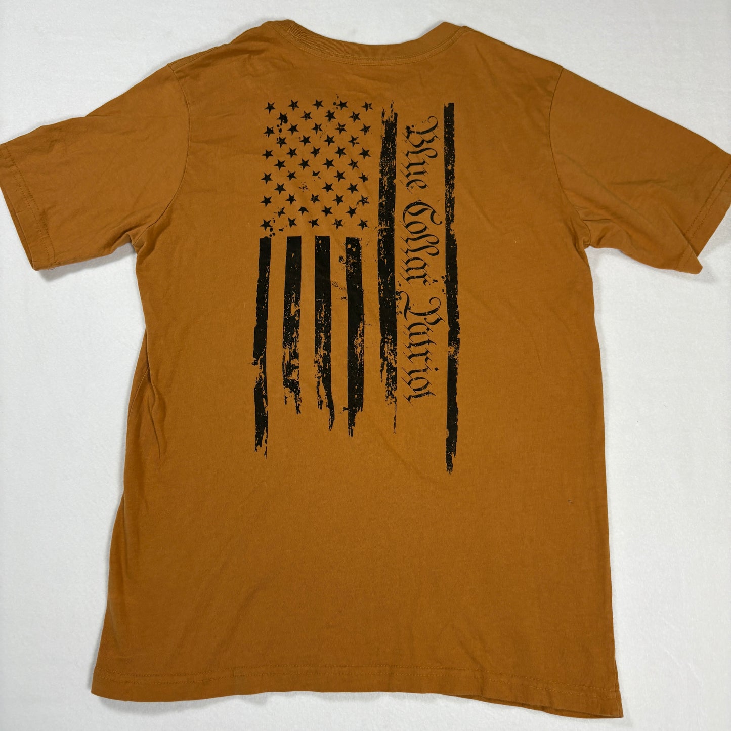 Howitzer T-Shirt Mens Large Brown Graphic Flag Blue Collar Patriot USA Tee