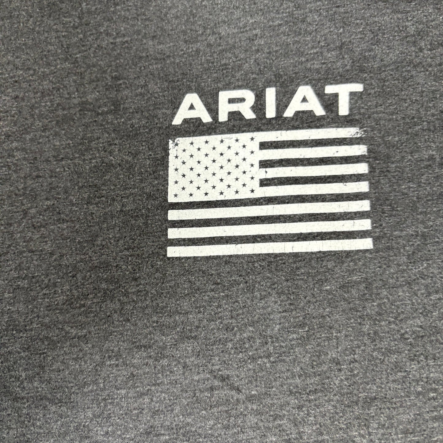 Ariat T-Shirt Mens Large Gray Graphic USA Flag Logo Western Workwear Tee