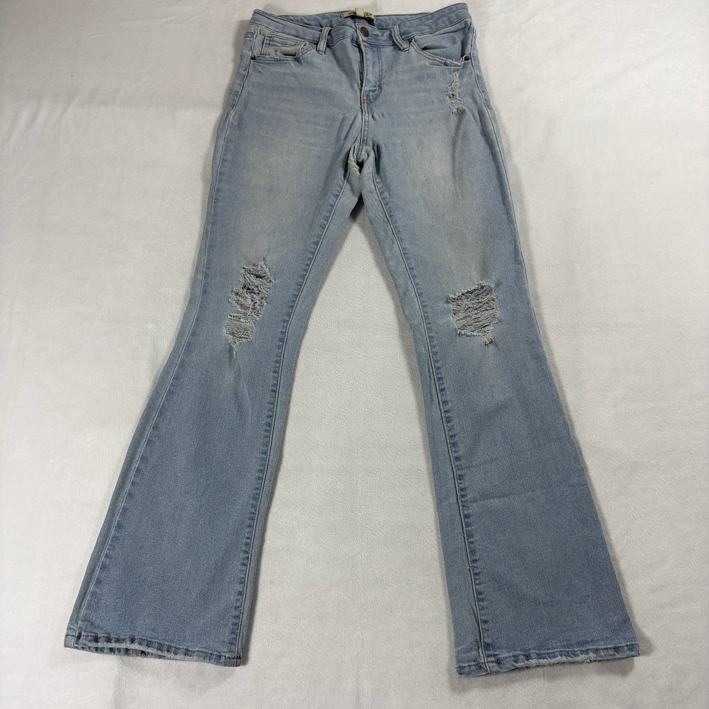 Y2K Flare Jeans Distressed Bootcut Love Cult Tag 10 Fits Like 30X29 Blue Denim