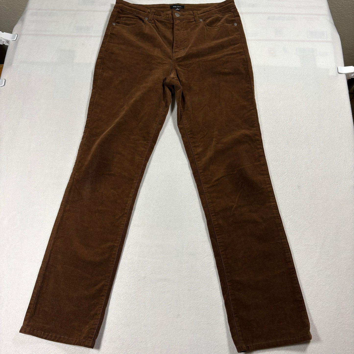 Well Worn Pants Womens 8 Brown 30x30 Corduroy Straight Leg Soft Casual Retro