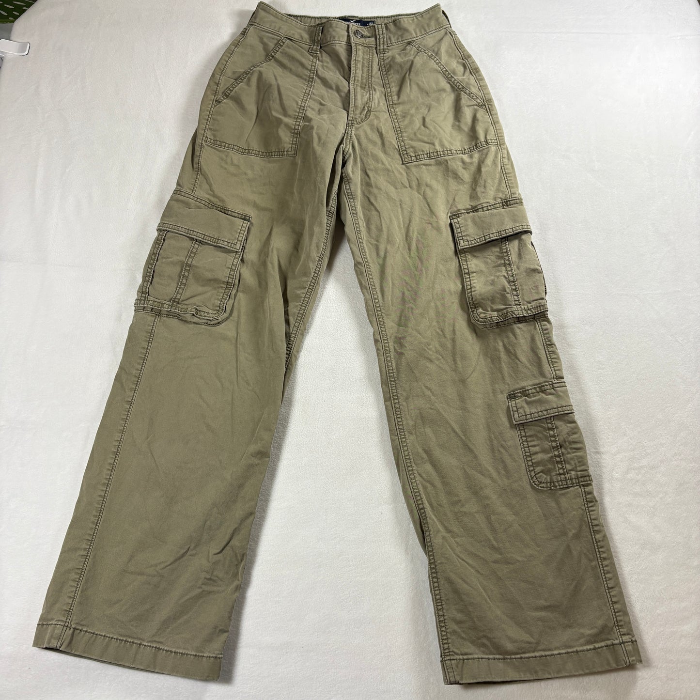 Hollister Cargo Pants Womens 2R W26 Ultra High Rise Baggy Utility Y2K Streetwear!