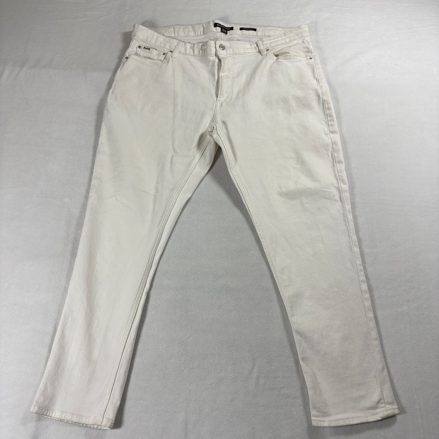 Slim Fit White Jeans Designer Michael Kors Tag 38x30 Fits Like 38X28 Stretch