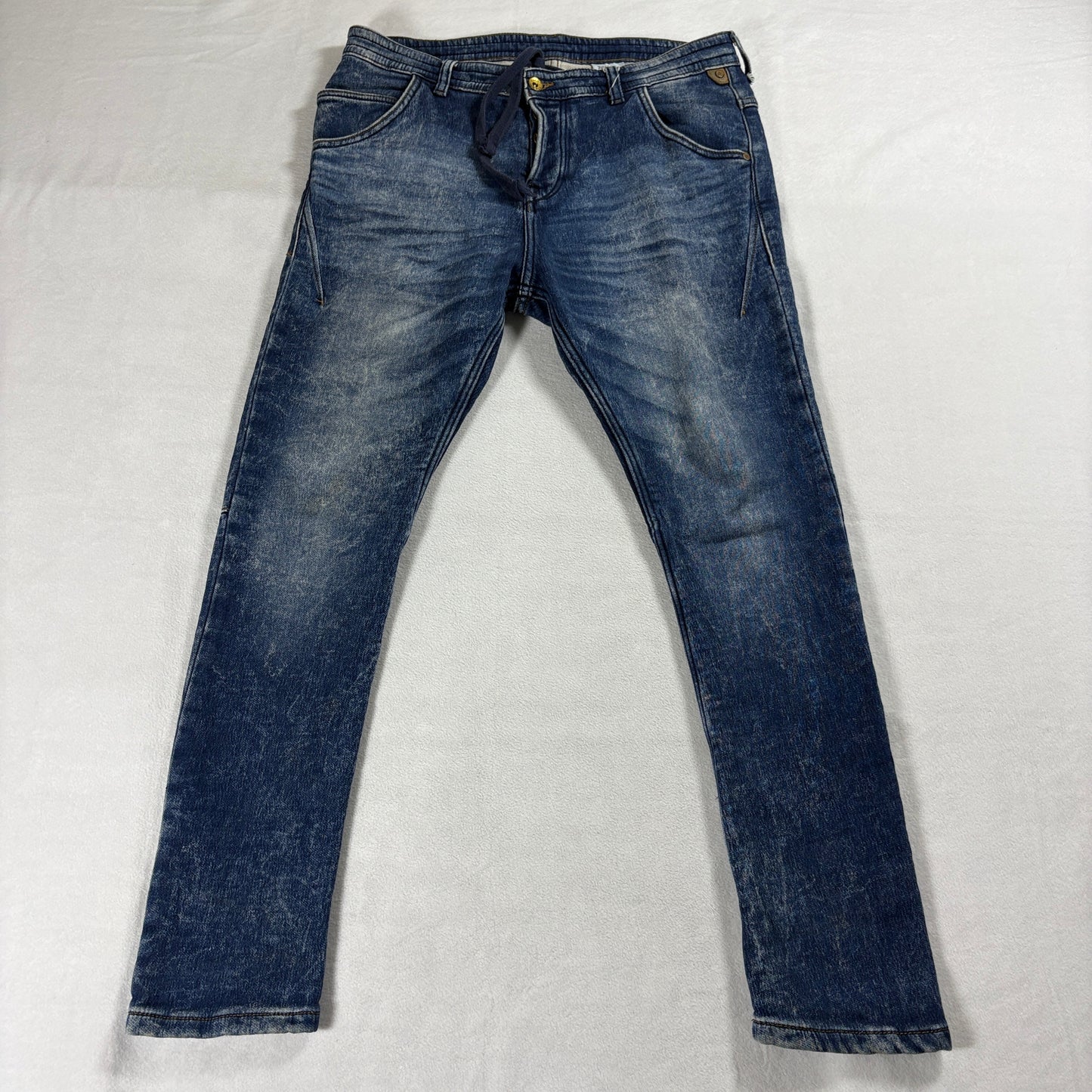 Skinny Jogger Jeans H&M Tag 33 Fits Like 33X29 Blue Stretch Denim Drawstring