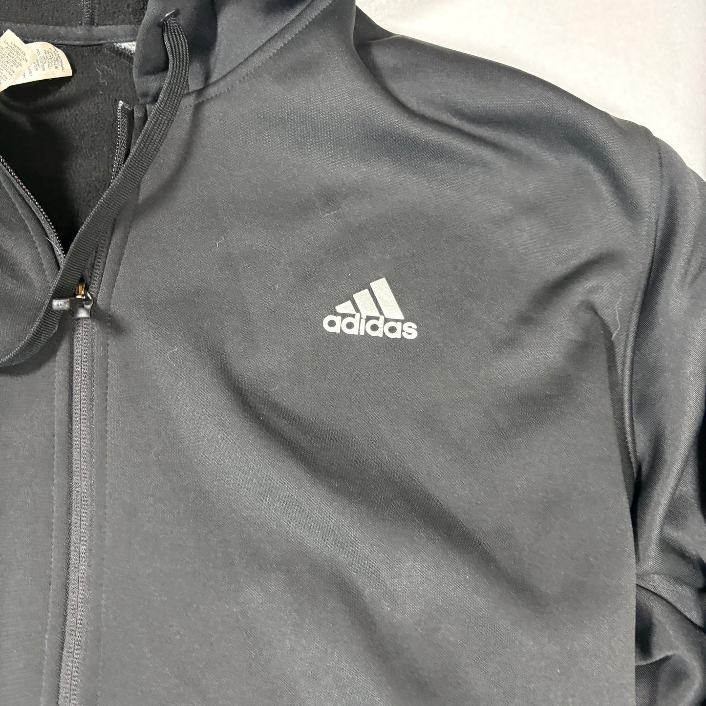 Adidas Hoodie Mens 2XL Black Gray ClimaWarm Full Zip Athletic Training Jacket