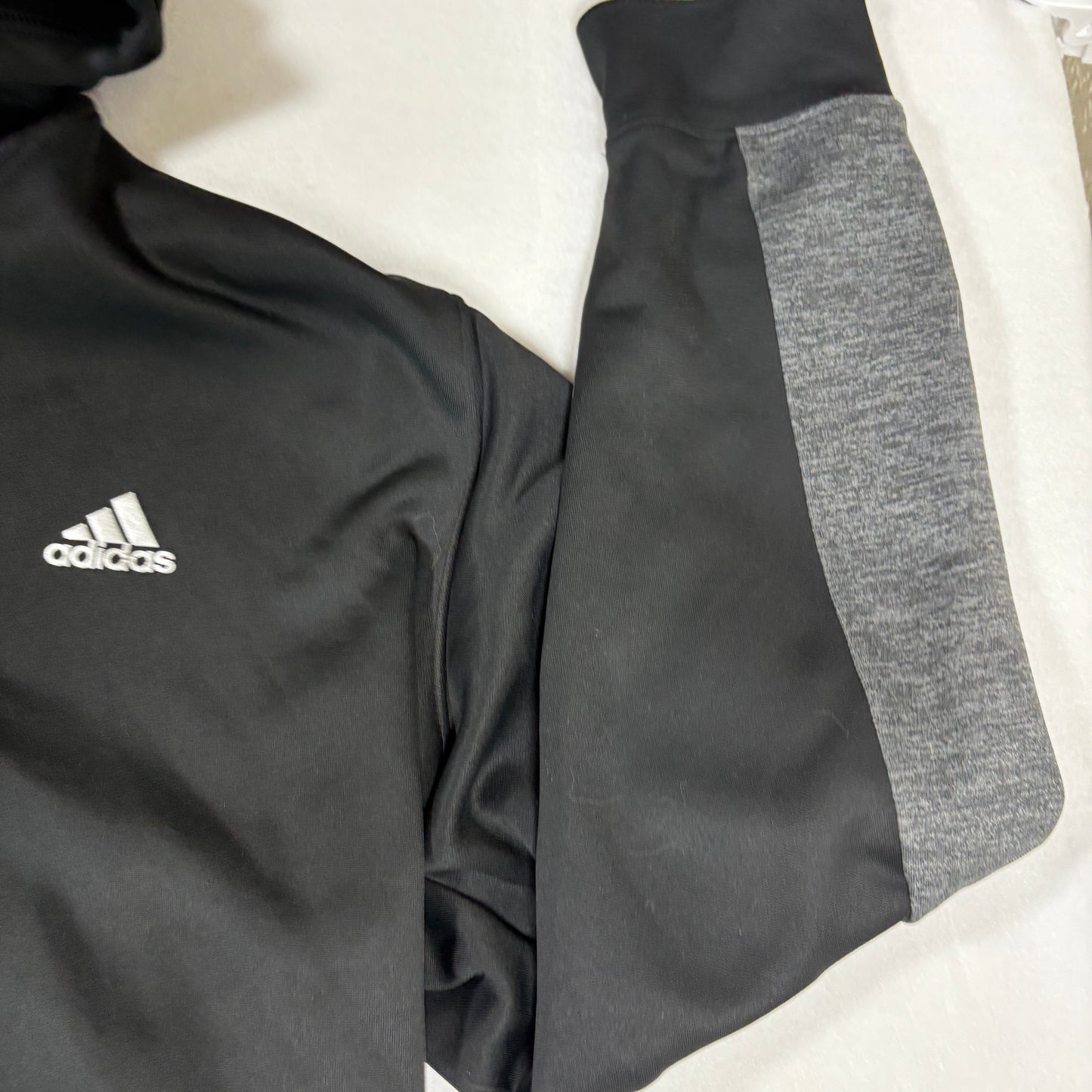 Adidas Hoodie Mens 2XL Black Gray ClimaWarm Full Zip Athletic Training Jacket