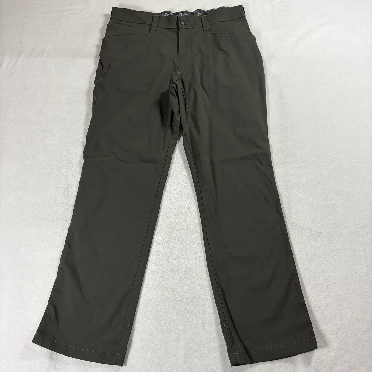 Outdoor Hiking Utility Pants Wrangler Tag 34x30 Fits Like 34X29 Green Stretch