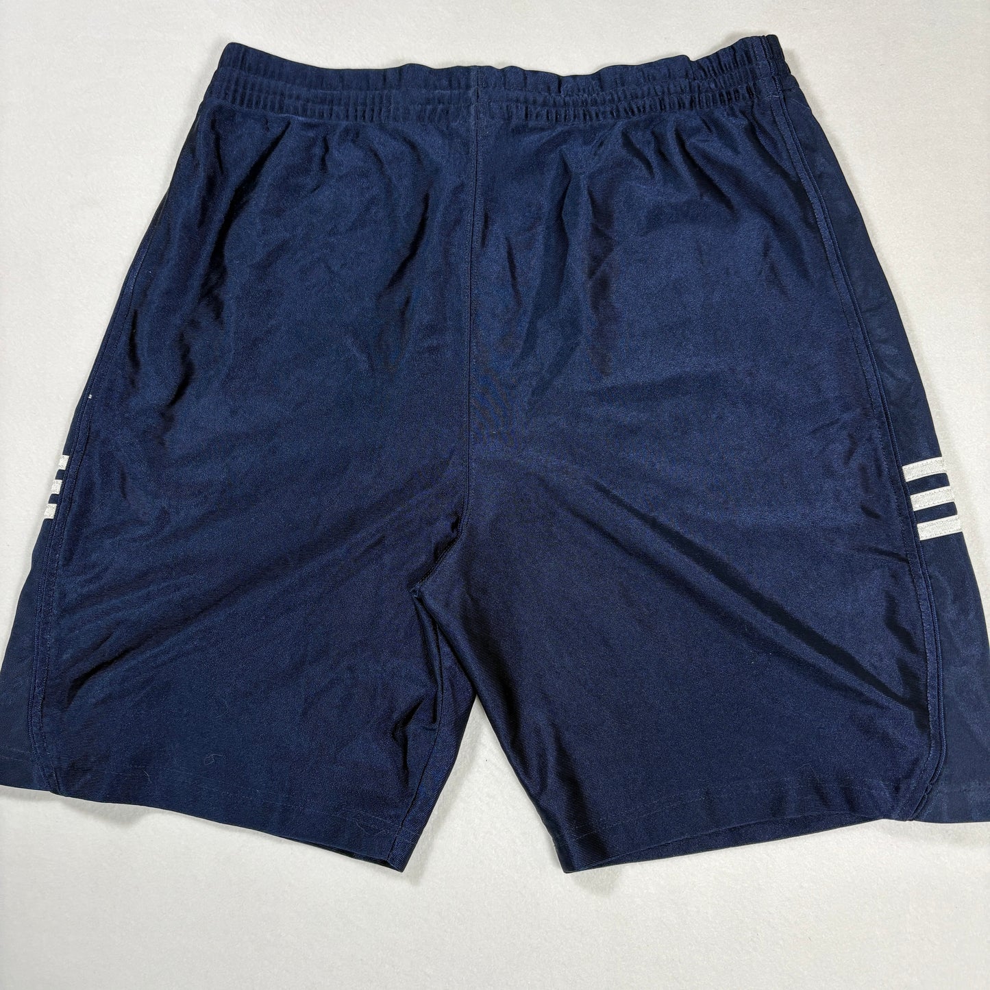 Adidas Shorts Mens Medium Navy Blue 3 Stripe Athletic Training Gym Activewear