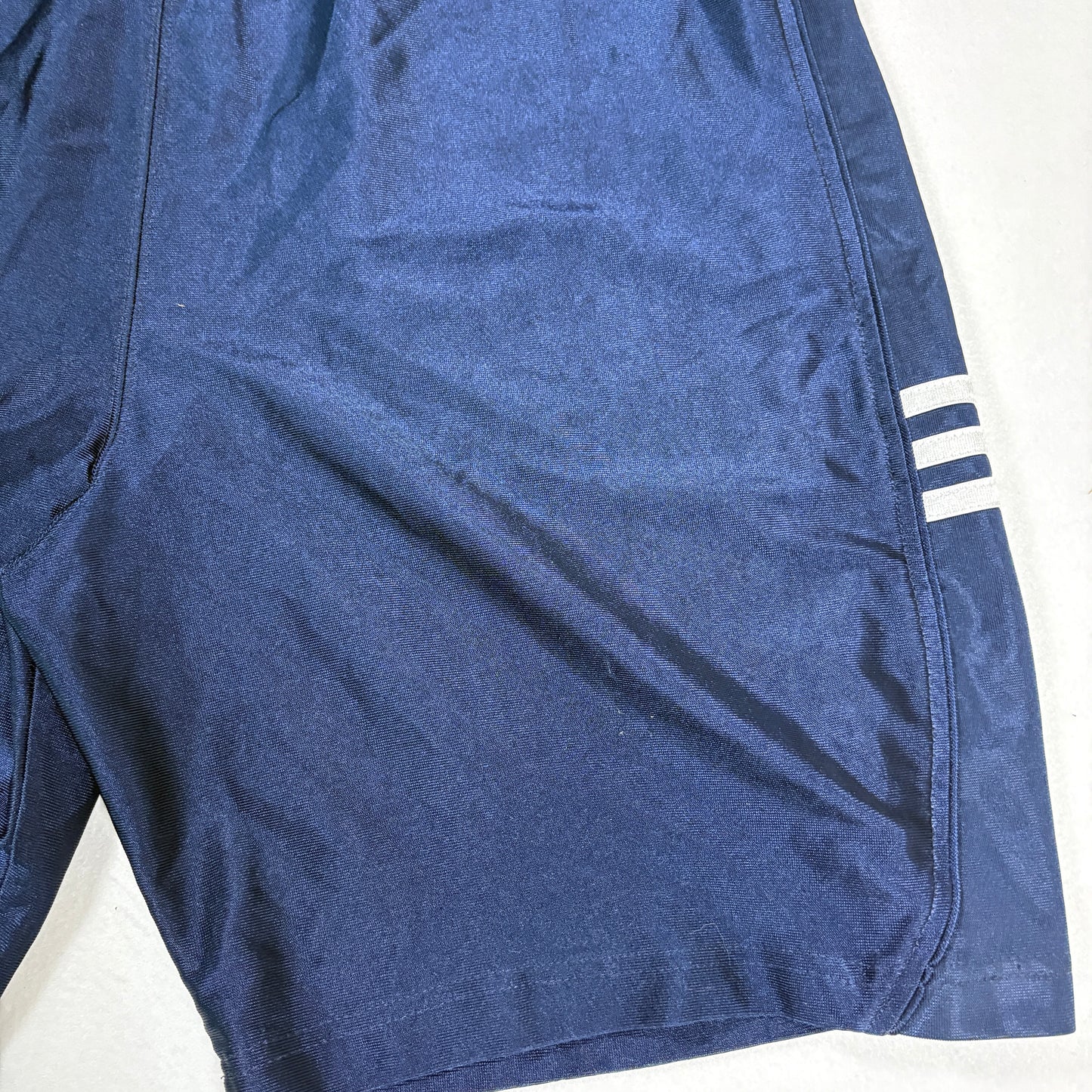 Adidas Shorts Mens Medium Navy Blue 3 Stripe Athletic Training Gym Activewear