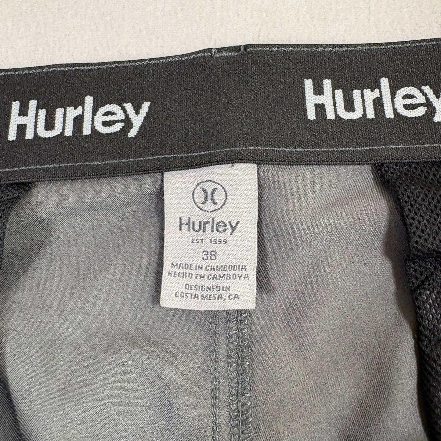 Hurley Mens Shorts 38 Gray Hybrid Chino Board Shorts Swim Golf Casual Y2K