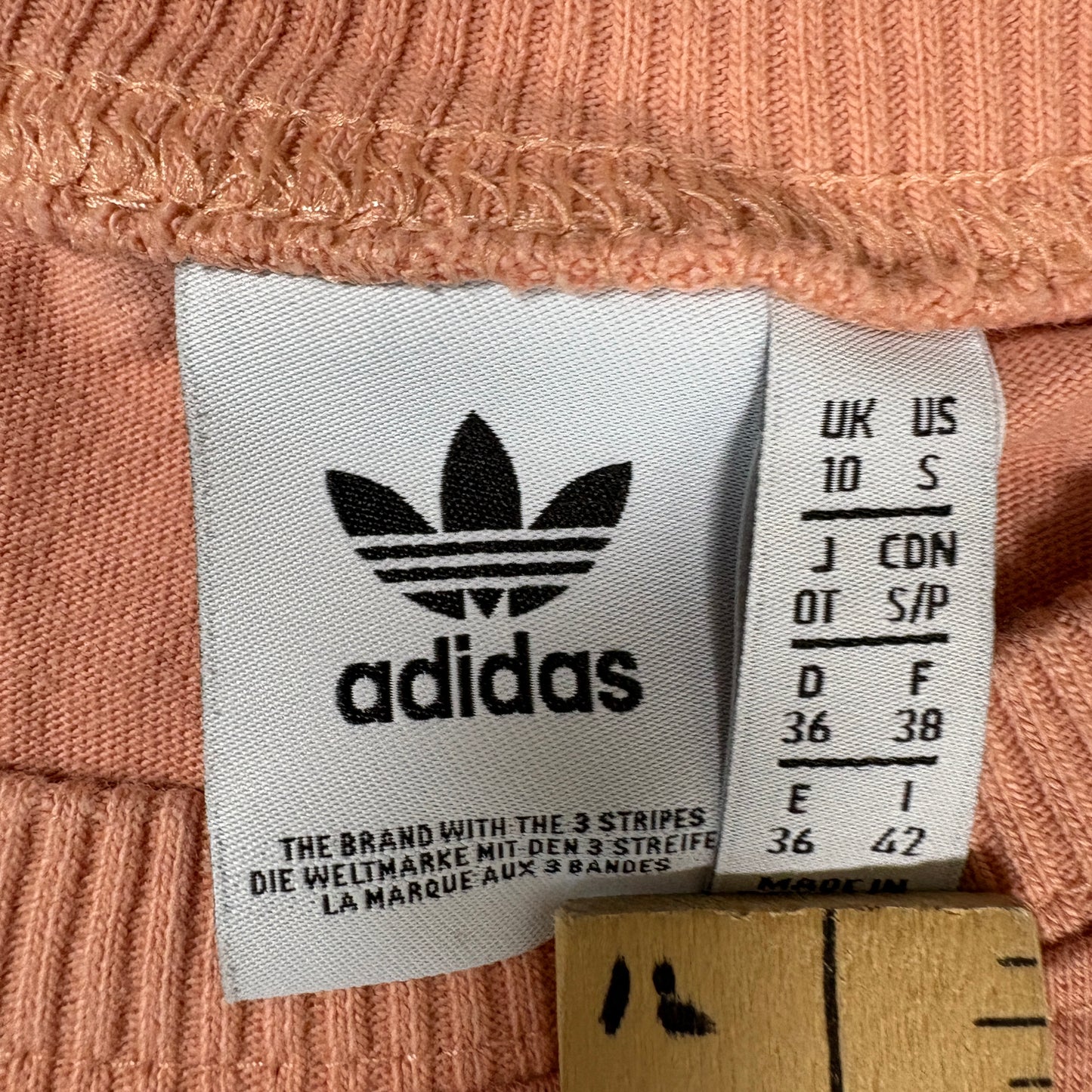 Adidas Originals T-Shirt Mens Small Trefoil Logo Peach Pink Casual Streetwear