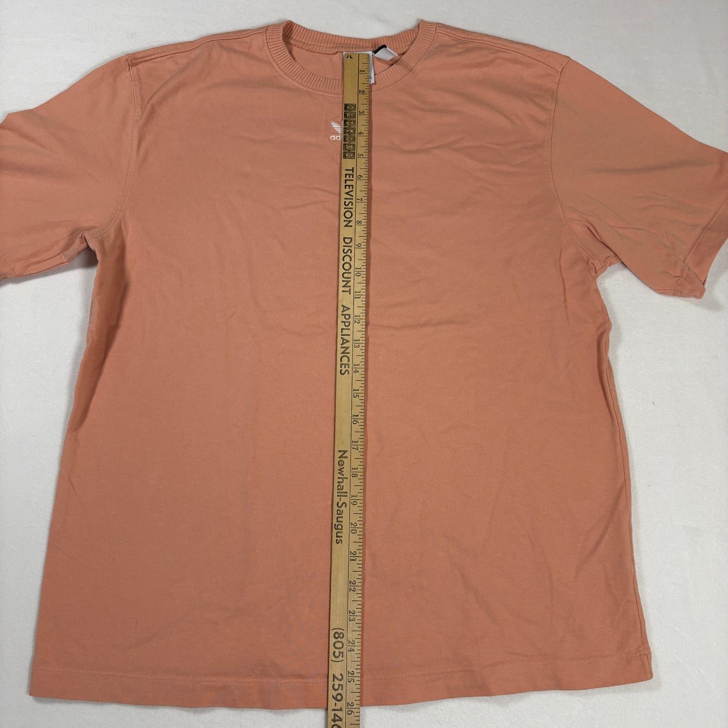 Adidas Originals T-Shirt Mens Small Trefoil Logo Peach Pink Casual Streetwear