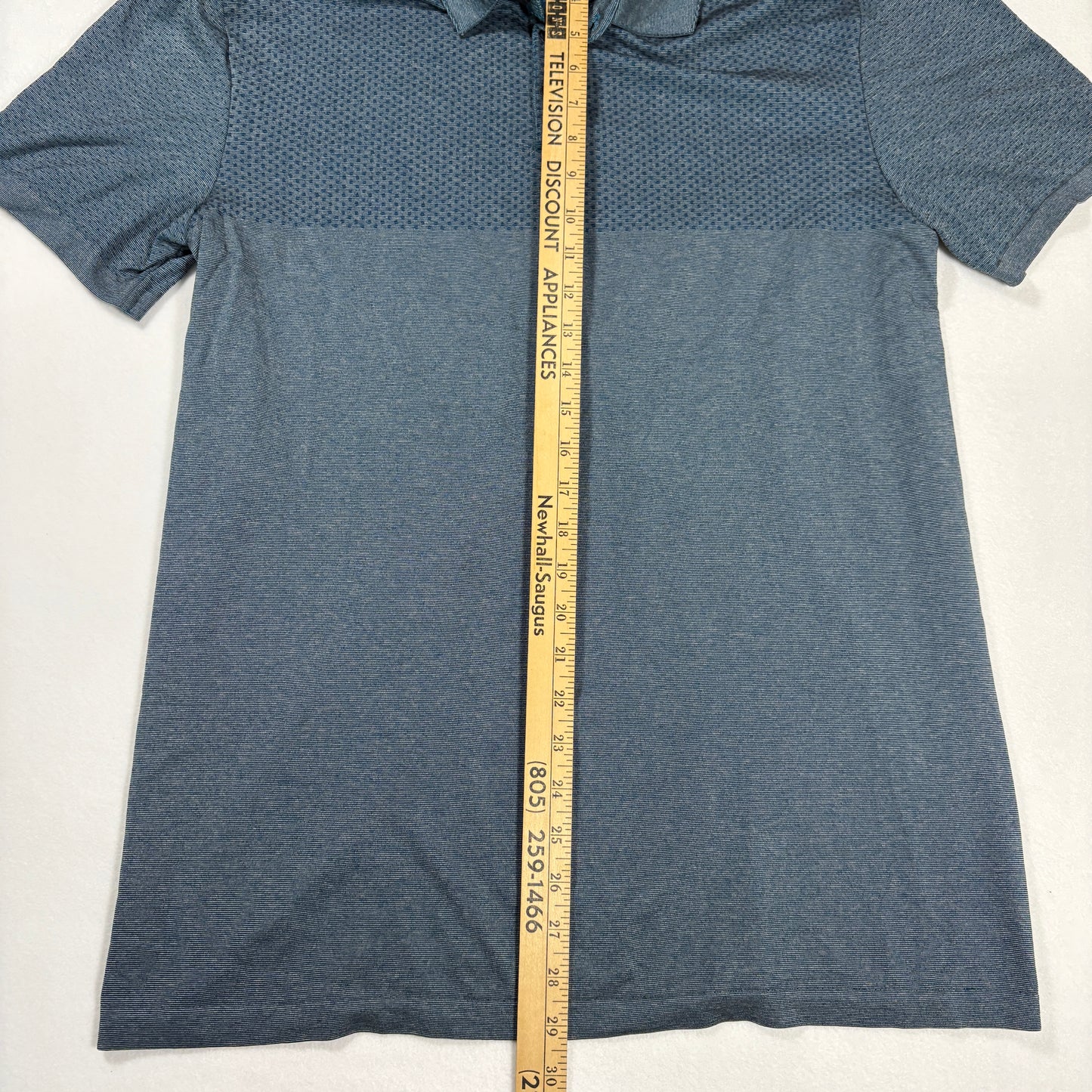 Marc Anthony Polo Shirt Mens L Blue Slim Fit Short Sleeve Casual Knit Golf Top