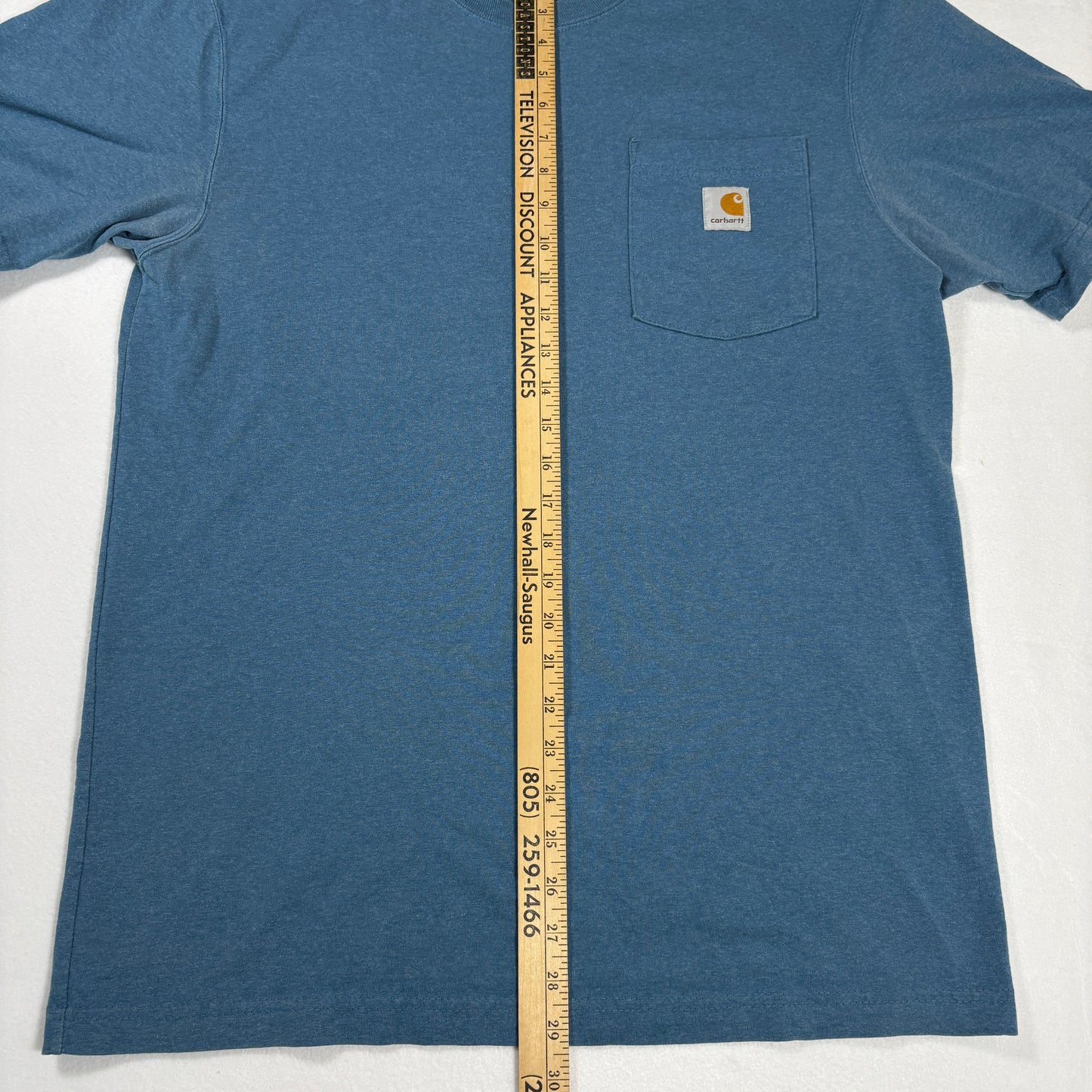 Carhartt Pocket T-Shirt Mens M Blue Workwear Original Fit Heavyweight Tee