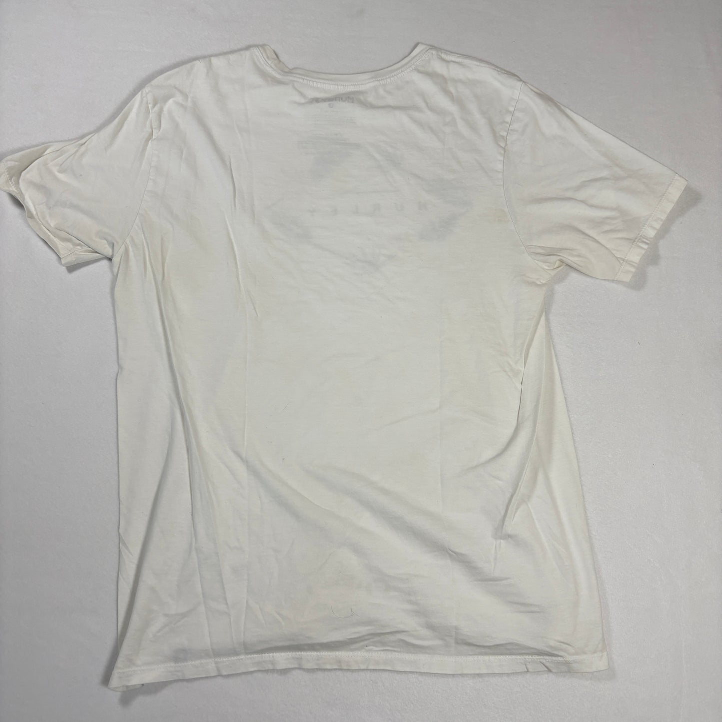 Hurley T-Shirt Mens L White Floral Graphic Short Sleeve Surf Skate Casual Tee