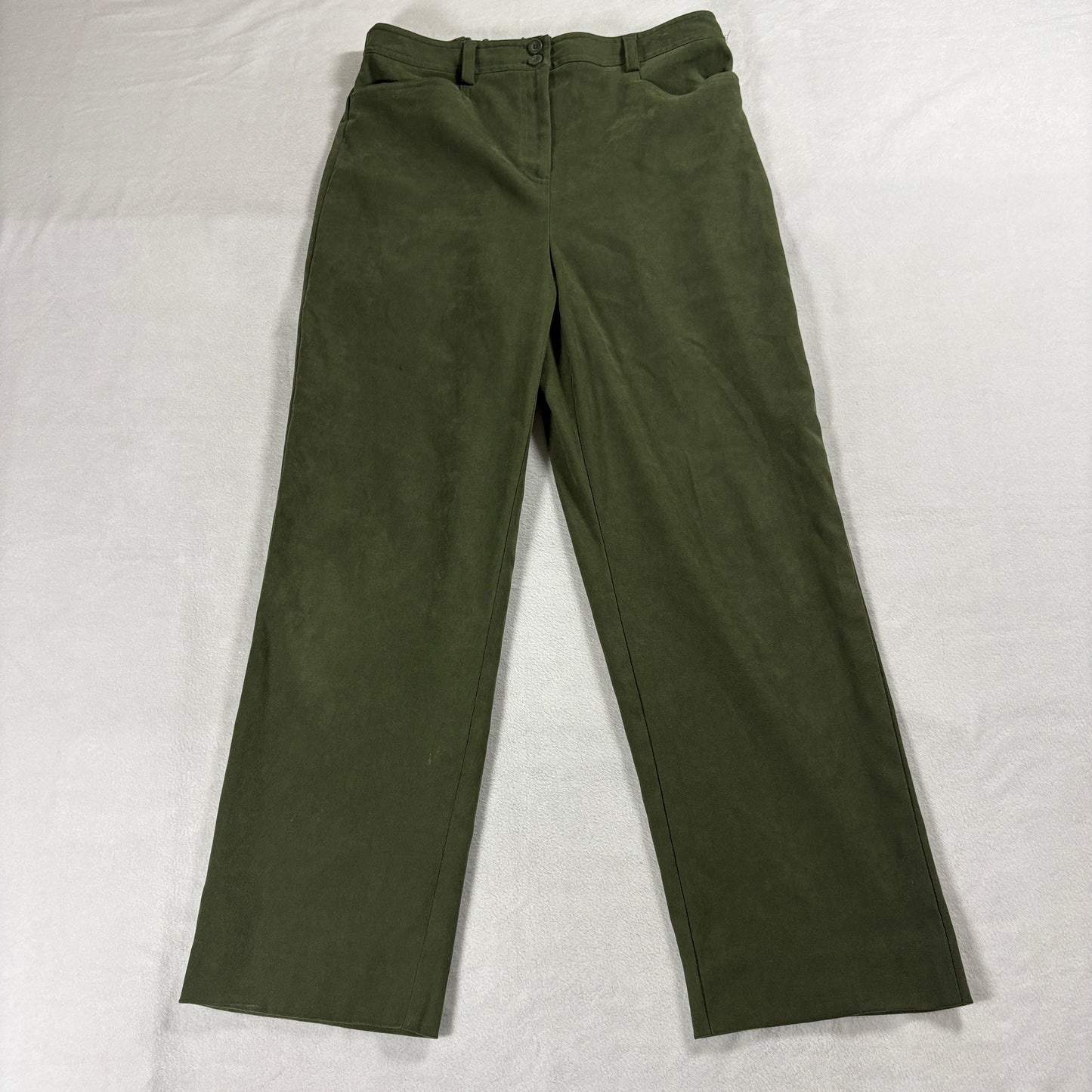 Wide Leg Pants High Rise Green Stretch JM Collection Tag 8 Fits 30 X 26 Casual