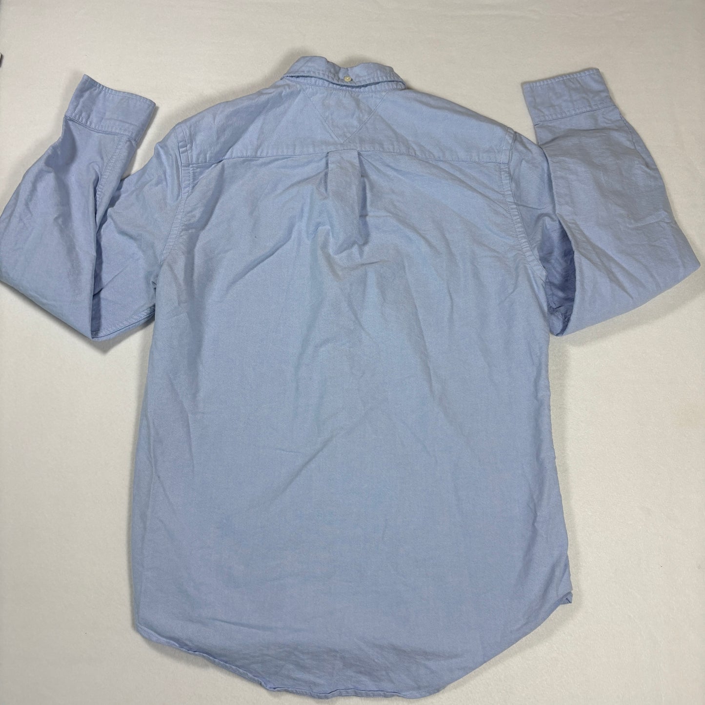 Tommy Hilfiger Shirt Mens M Blue Oxford Button Down Custom Fit Long Sleeve