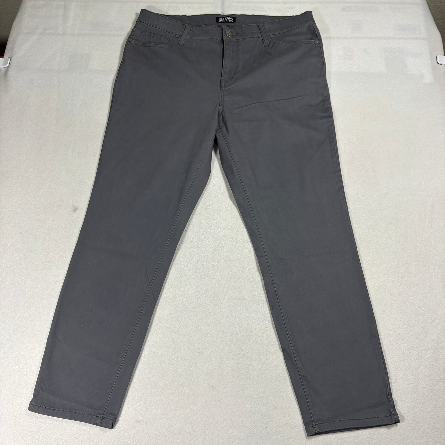 Buffalo Skinny Pants Womens 12/32 Gray Mid Rise Stretch Ankle Grazer Trendy Soft