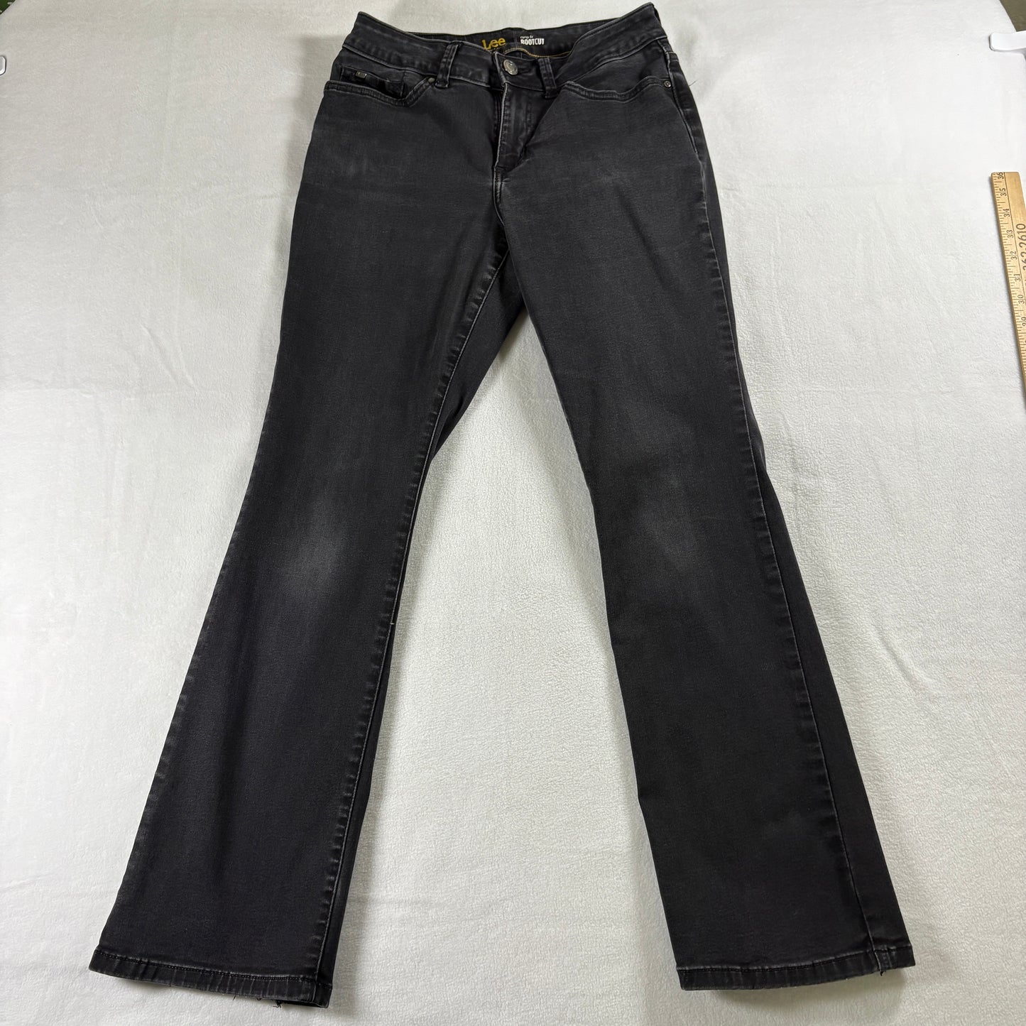 Lee Jeans Womens 8 Short Black Curvy Fit Bootcut Stretch Retro Denim Vintage Y2K