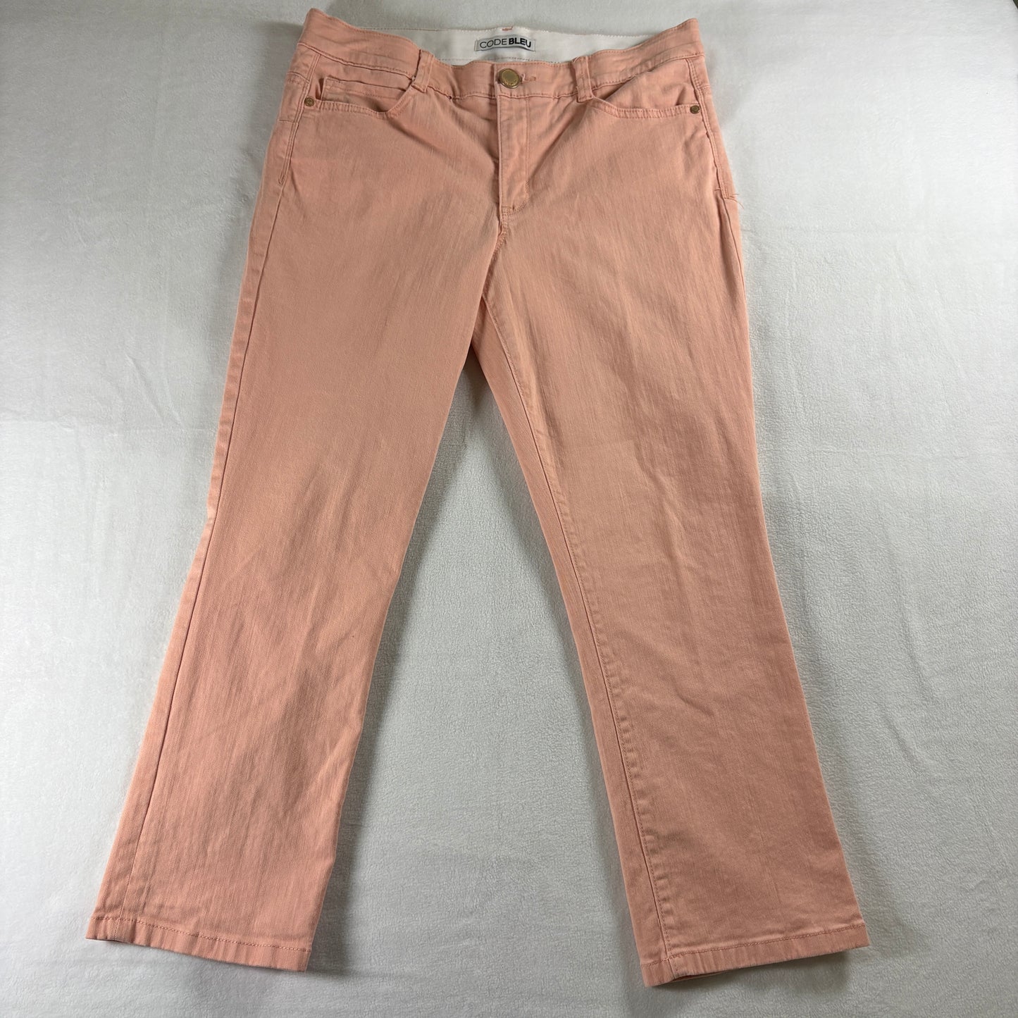 Code Bleu Pants Womens 10 Peach Stretch Skinny Casual Retro Streetwear Pink Chic