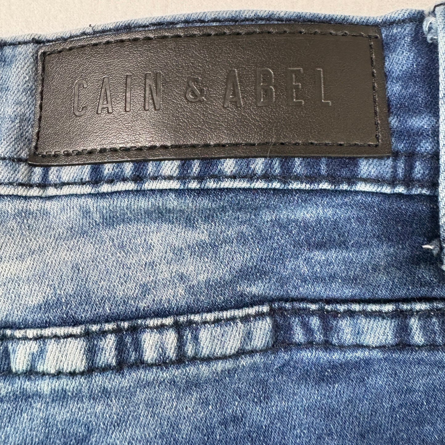 Cain & Abel Jeans Men’s Size 38 Distressed Moto Biker Blue Denim Stretch Pants