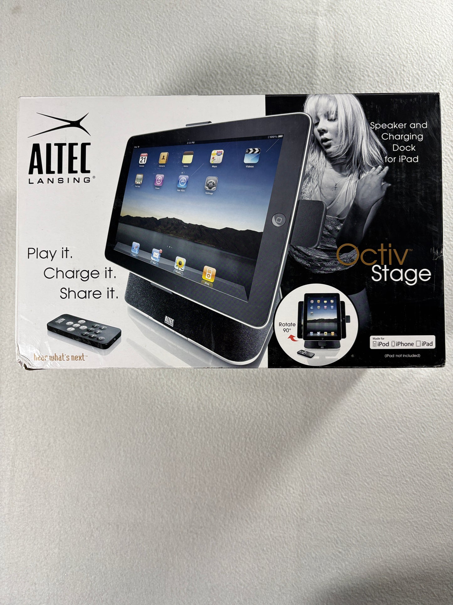 Altec Lansing Octiv Stage iPad Speaker Dock Charging Station NIB Remote