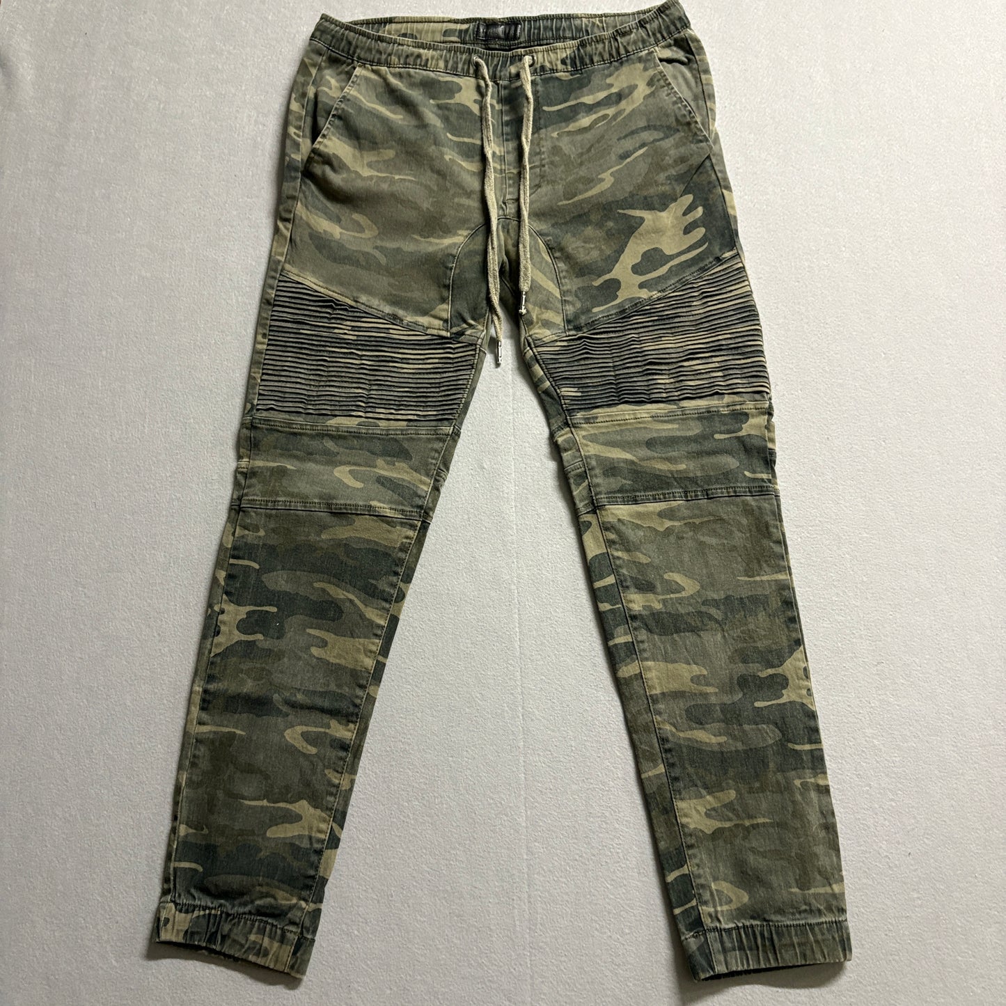 Camo Moto Jogger Pants Mens Medium Fits Like 32x28 Biker Streetwear Y2K