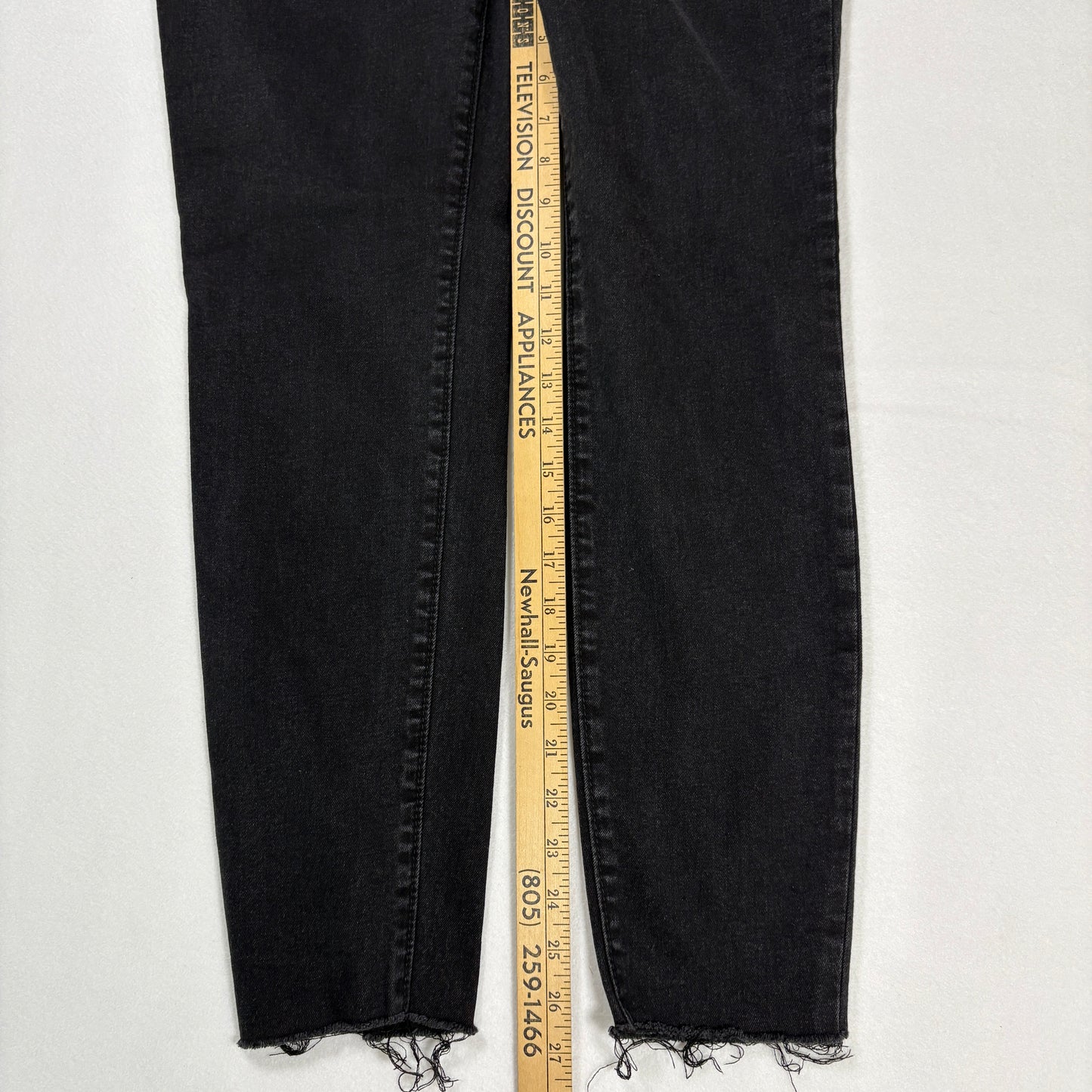 True Religion Colette Jeans Slim Straight Black Frayed Hem Size 32 Men’s Denim