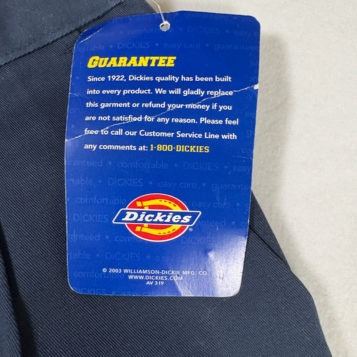 Dickies Pants Junior 7 Navy Blue Pleated Workwear Stain Release Blend Durable