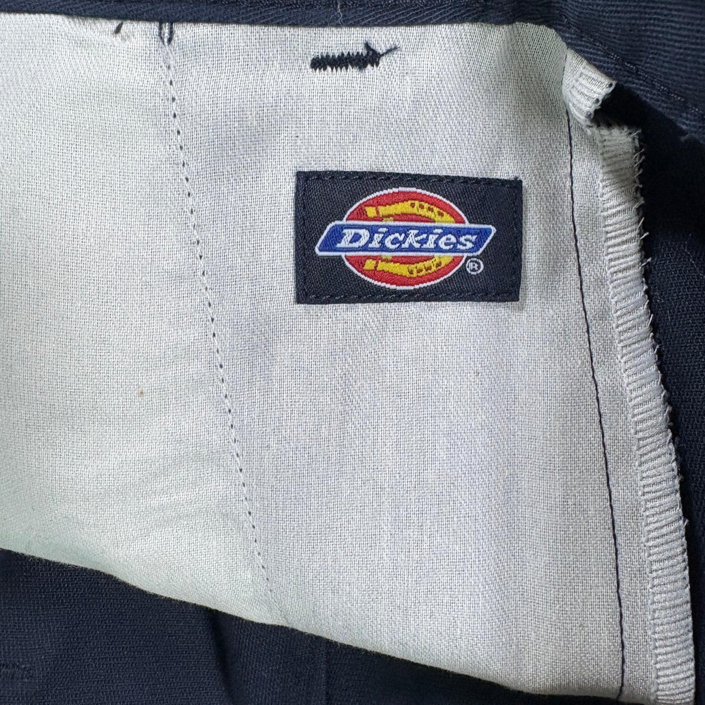 Dickies Pants Junior 7 Navy Blue Pleated Workwear Stain Release Blend Durable