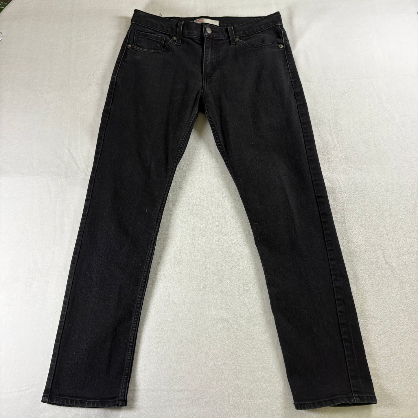 Levis Signature Mens Jeans Slim Fit Black W30 L30 Stretch Denim Pants Street Fit