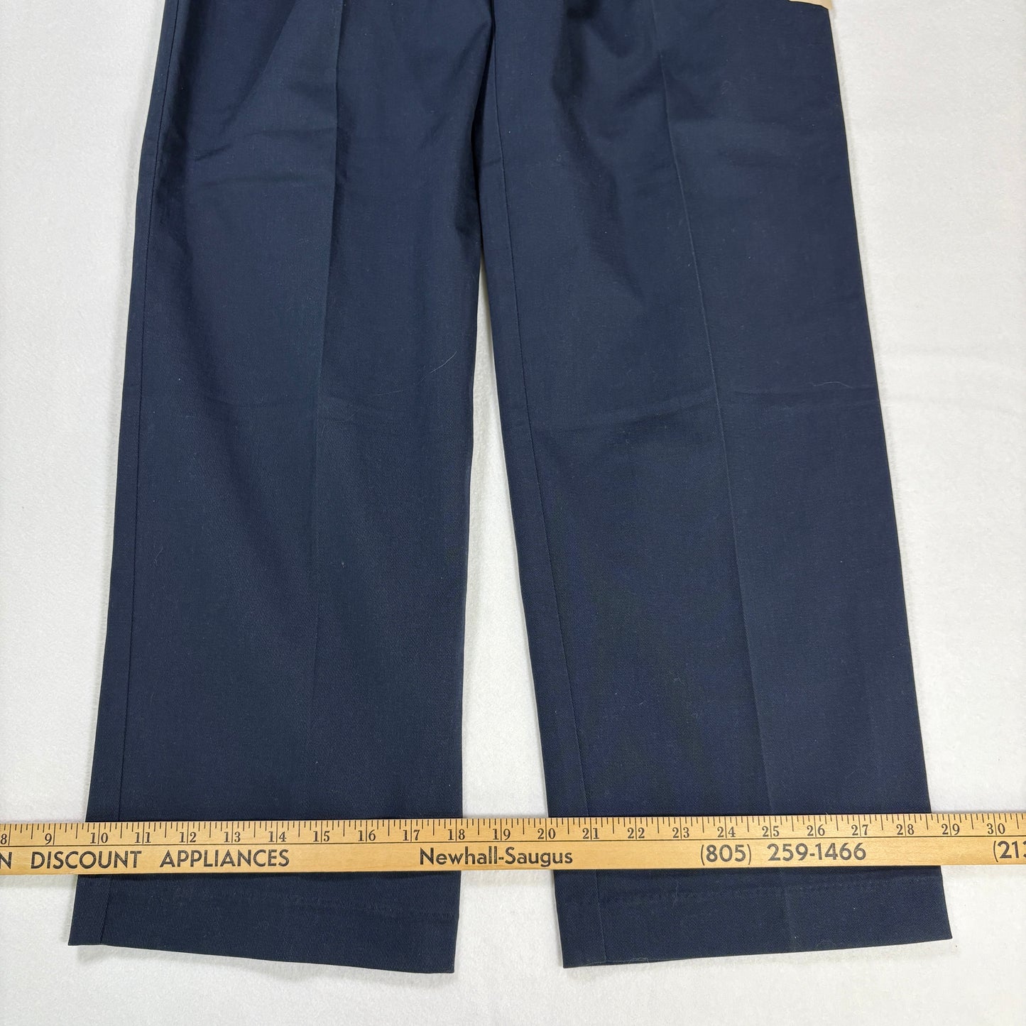 Dickies Pants Junior 7 Navy Blue Pleated Workwear Stain Release Blend Durable
