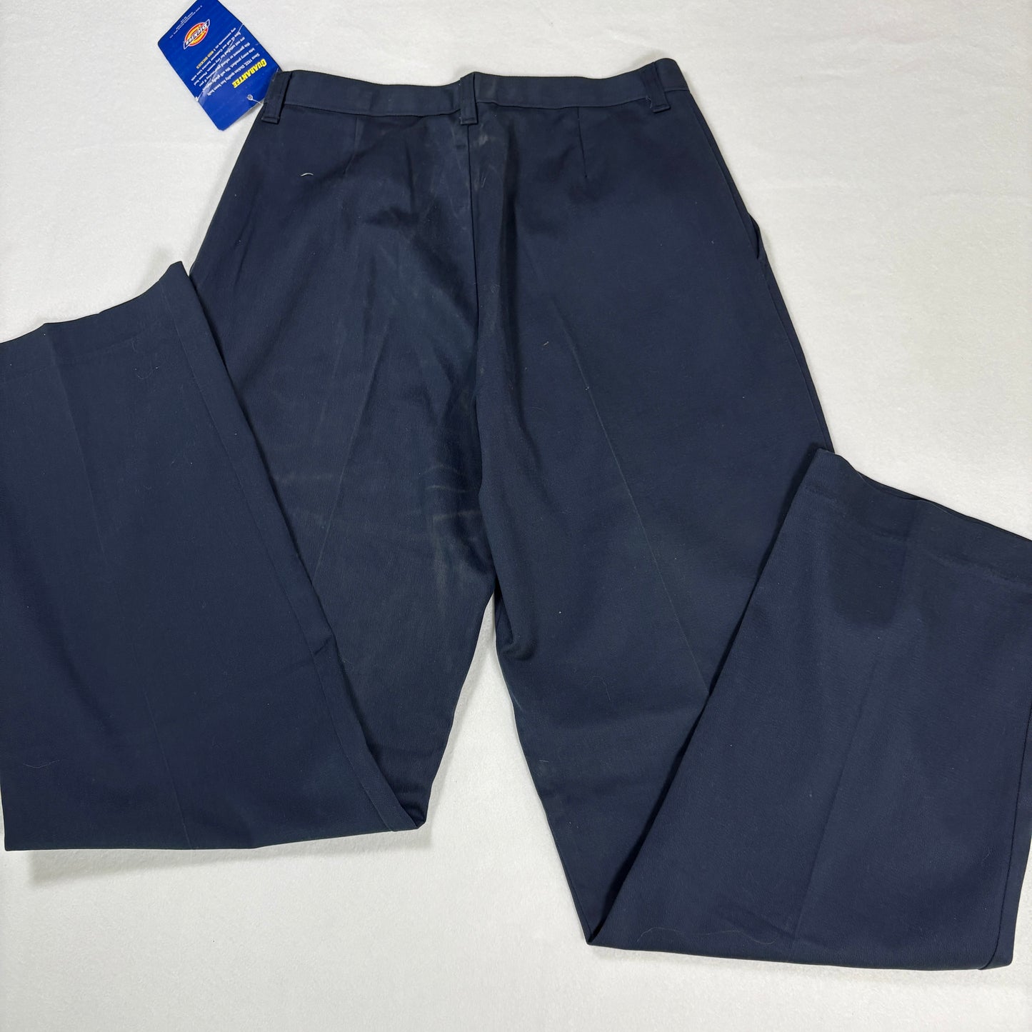 Dickies Pants Junior 7 Navy Blue Pleated Workwear Stain Release Blend Durable