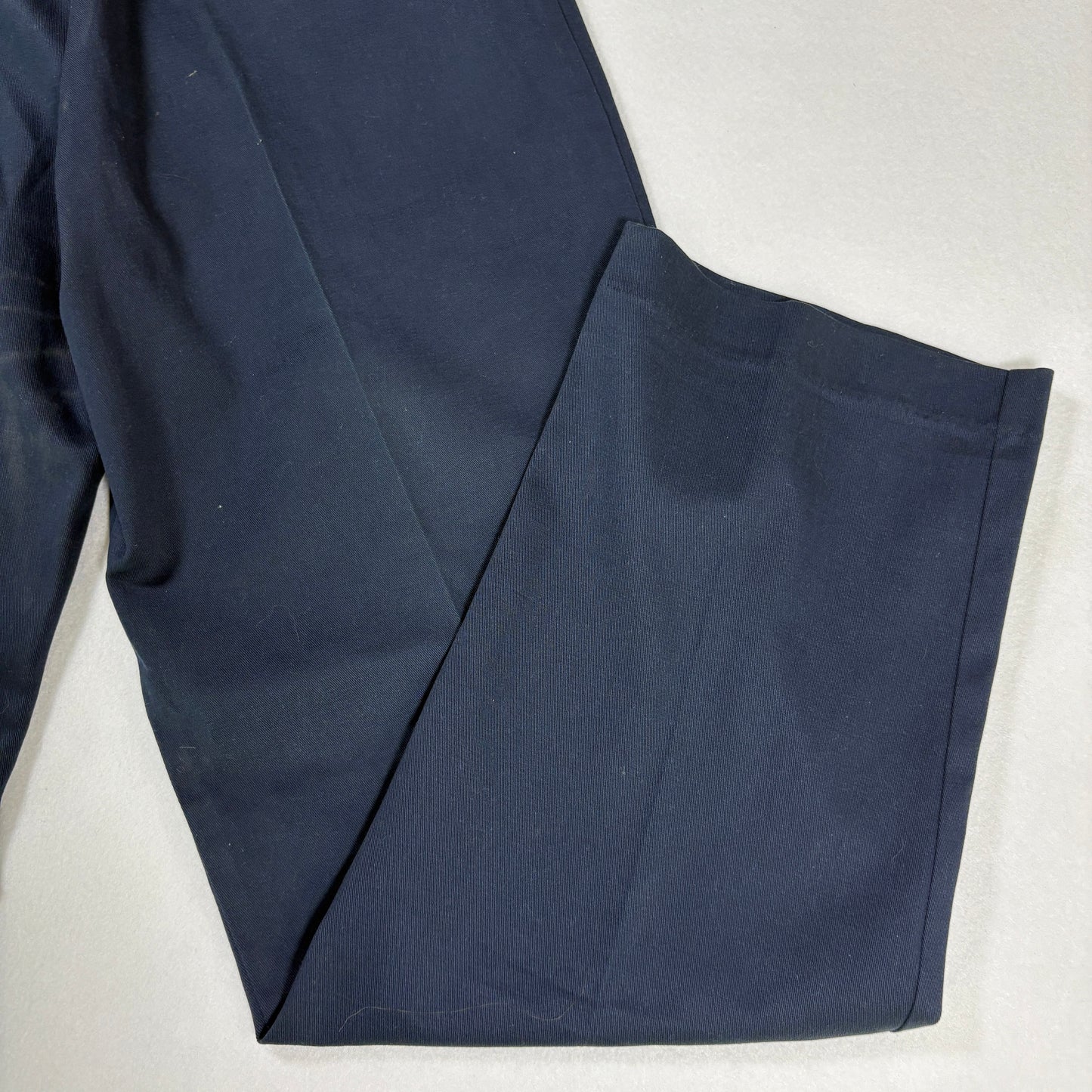 Dickies Pants Junior 7 Navy Blue Pleated Workwear Stain Release Blend Durable