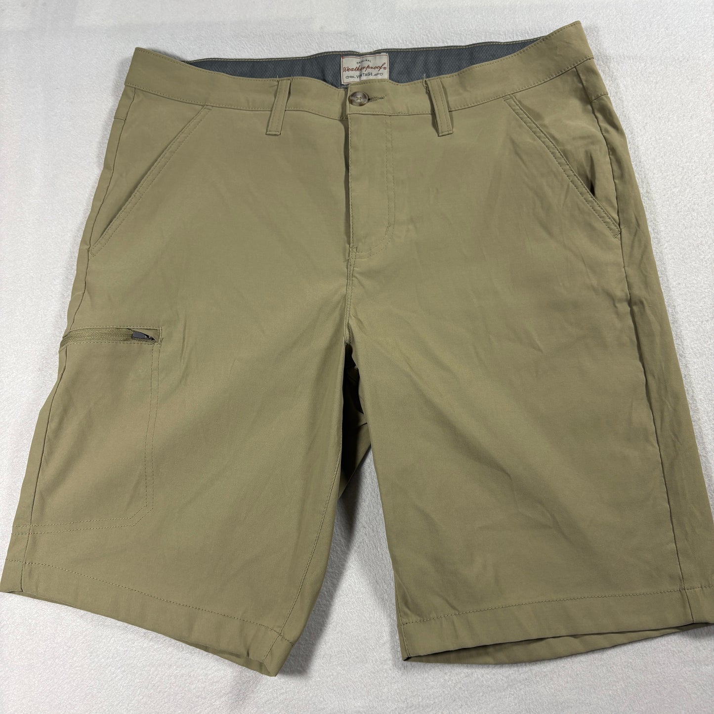 Weatherproof Vintage Shorts Mens 36 Khaki Stretch Nylon Regular Fit Outdoor Wear