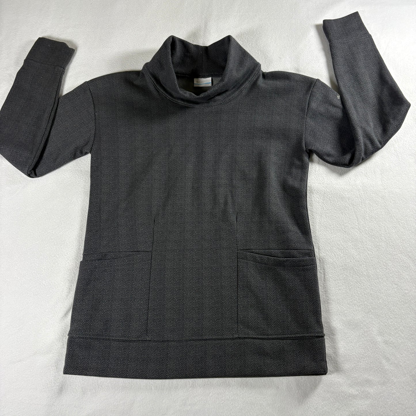 Columbia Womens Small Gray Cowl Neck Pullover Fleece Outdoor Hiking CozyFit Warm