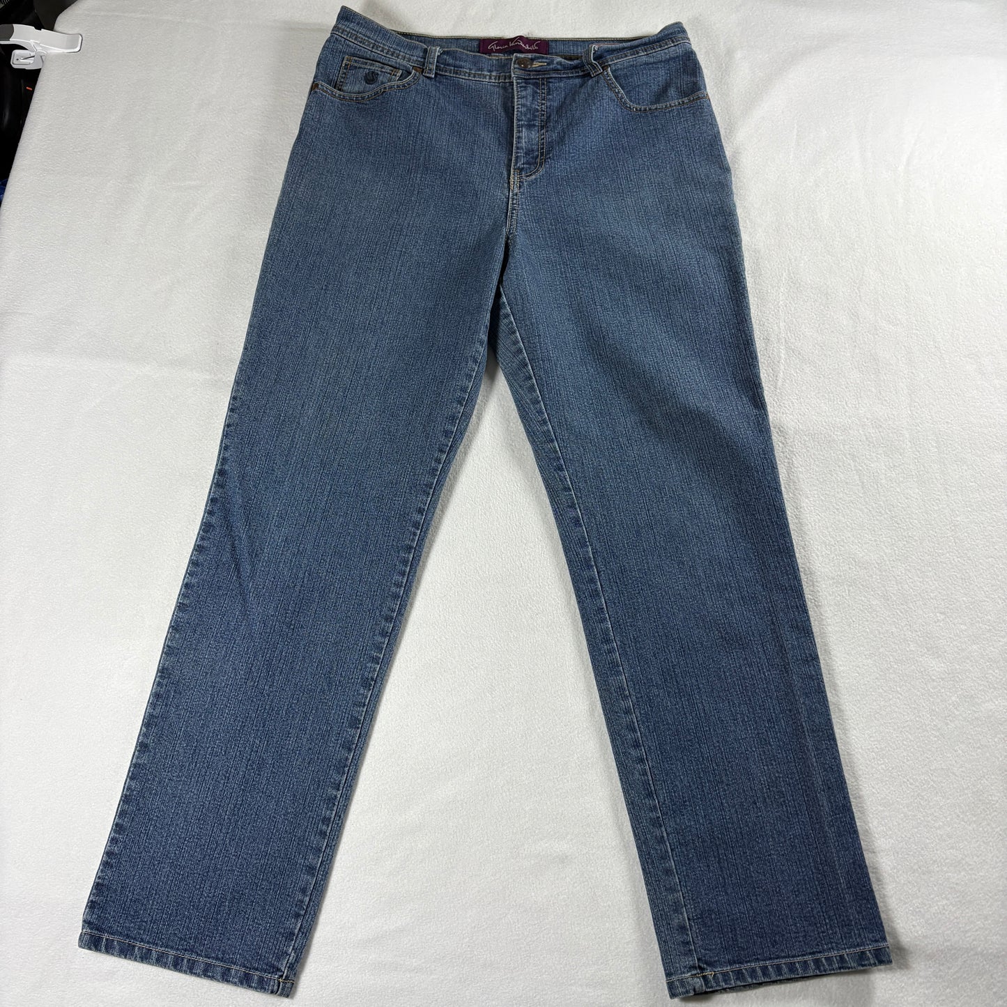 Gloria Vanderbilt Amanda Womens 12 Average Straight Leg Blue Jeans Stretch Denim