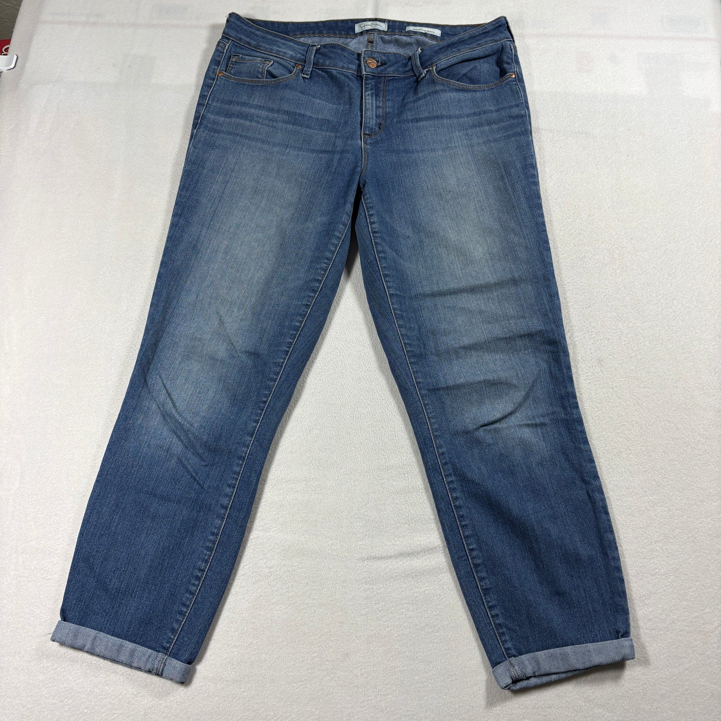 Jessica Simpson Rolled Crop Skinny Jeans Womens 10/30 Light Wash Stretch Casual Y2K Look