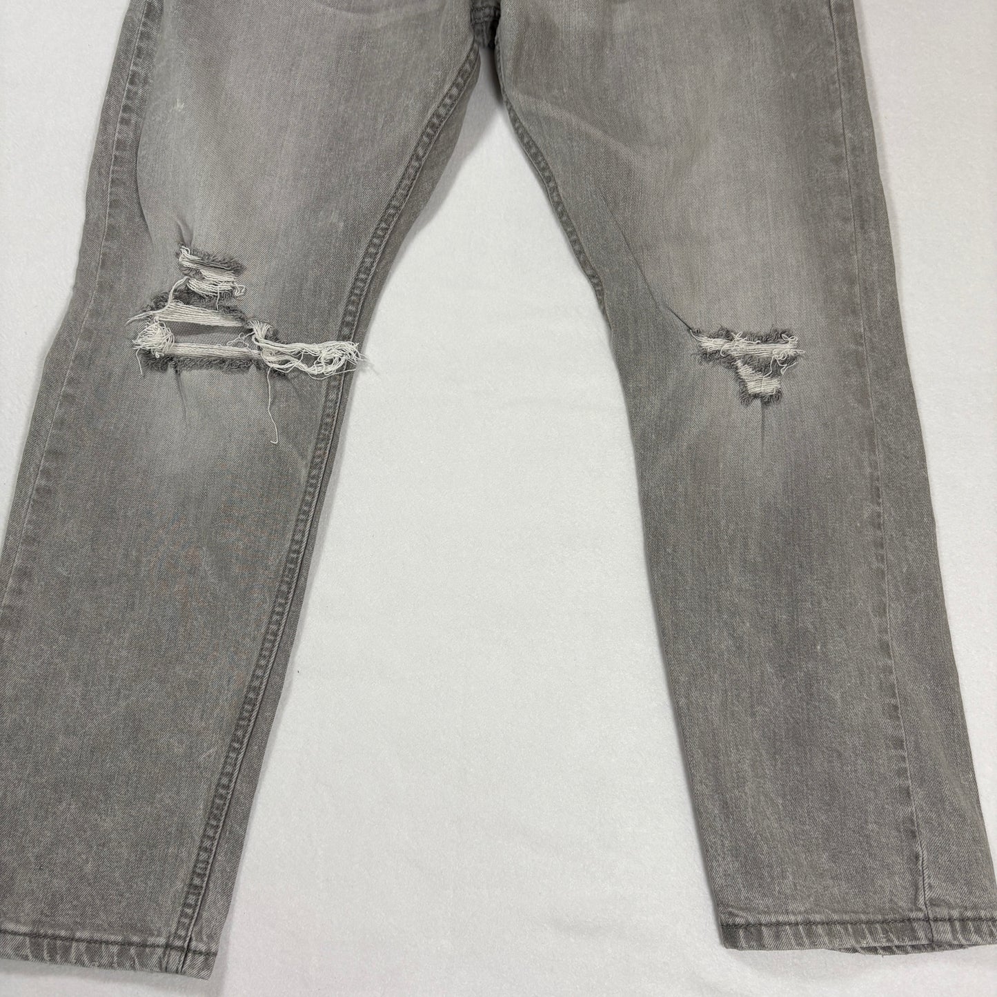 Levi’s 512 Jeans 38x30 Gray Slim Taper Distressed Stretch Denim Casual