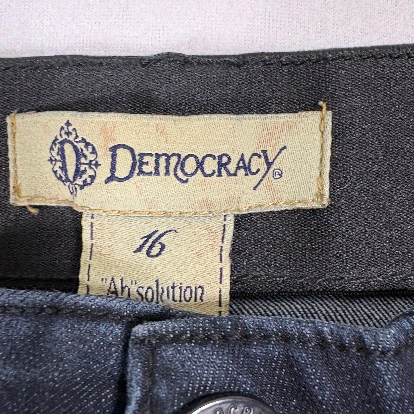 Democracy Womens Jeans 16 Black Ab Solution Jegging High Rise Stretch Skinny Denim