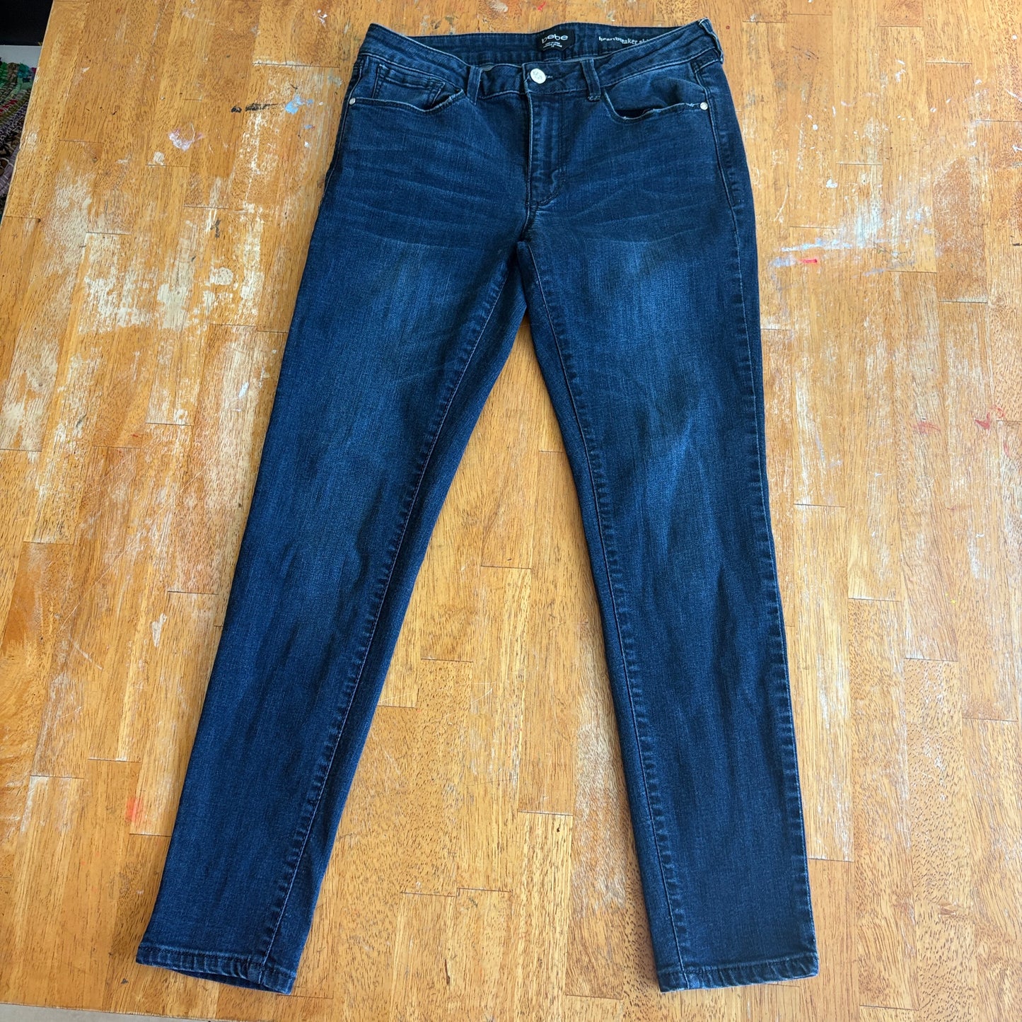 Skinny Jeans Y2K Stretch Bebe Heartbreaker Womens 29 Fits Like 29X28 Dark Wash