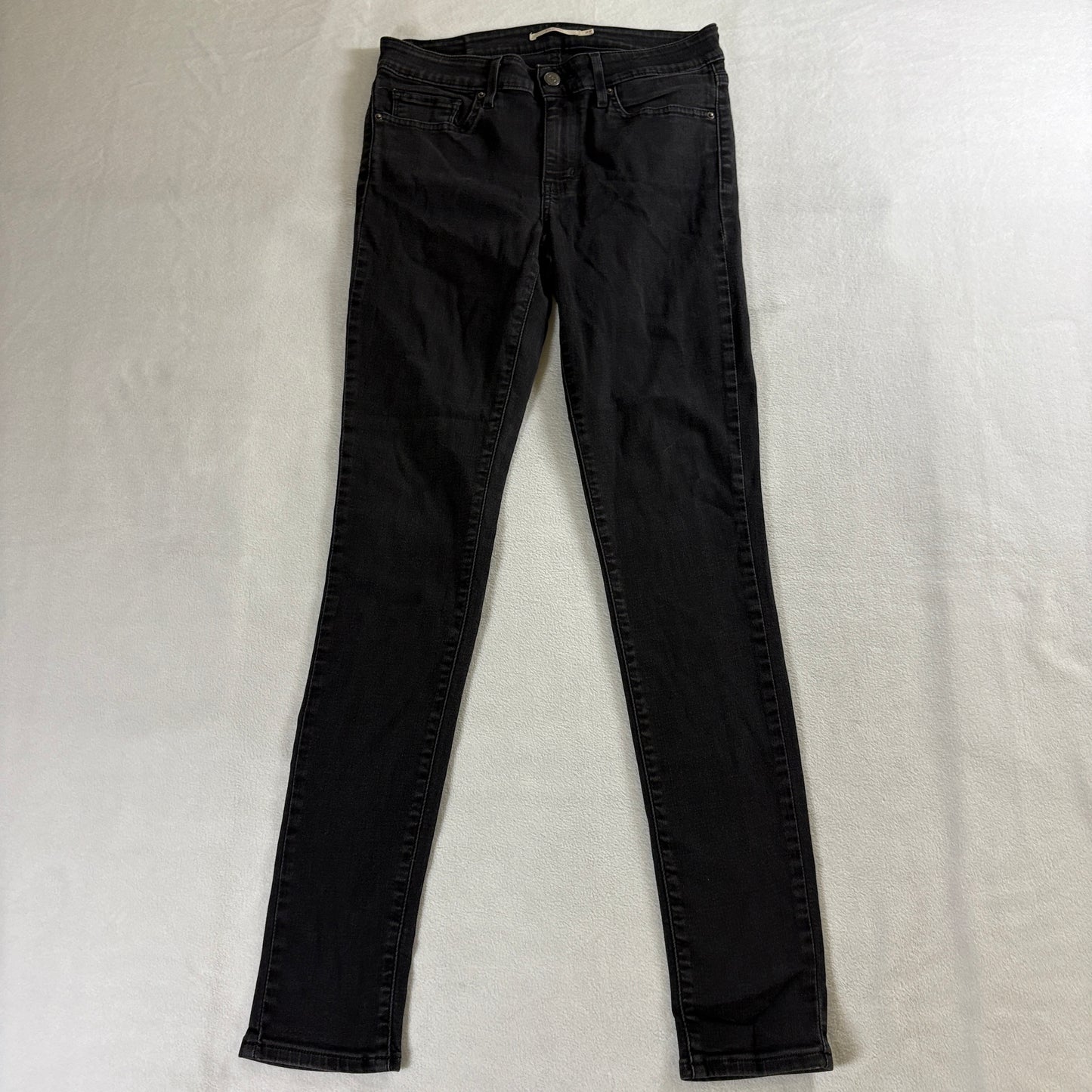 Skinny Jeans Black Coated Stretch Levi's 711 27 Fits Like 27X29 Mid Rise Slim