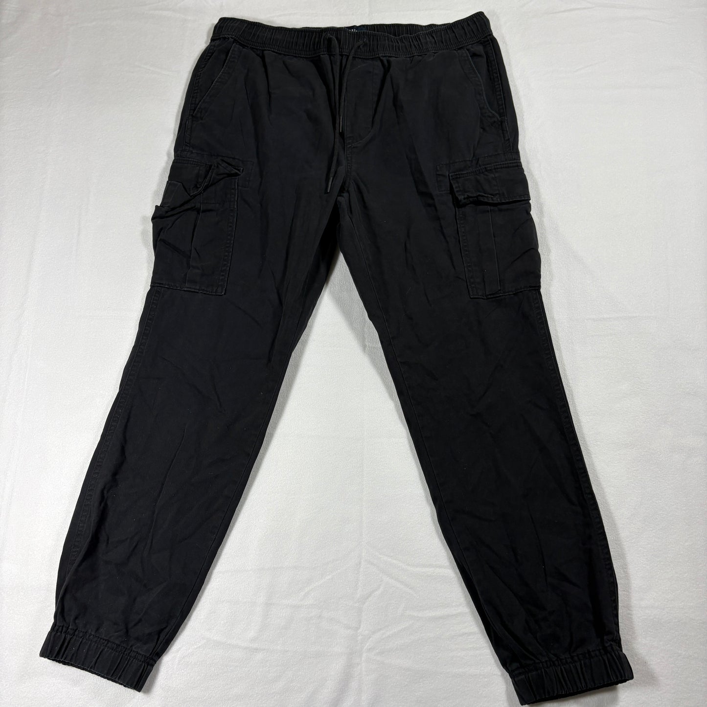 Aeropostale Cargo Jogger Pants Mens Large Black 100% Cotton Streetwear Casual