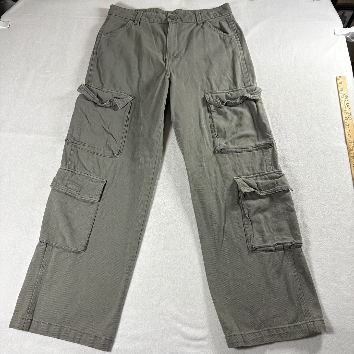 H&M Divided Womens Cargo Pants Gray Y2K Streetwear Utility Straight Leg 00s Core