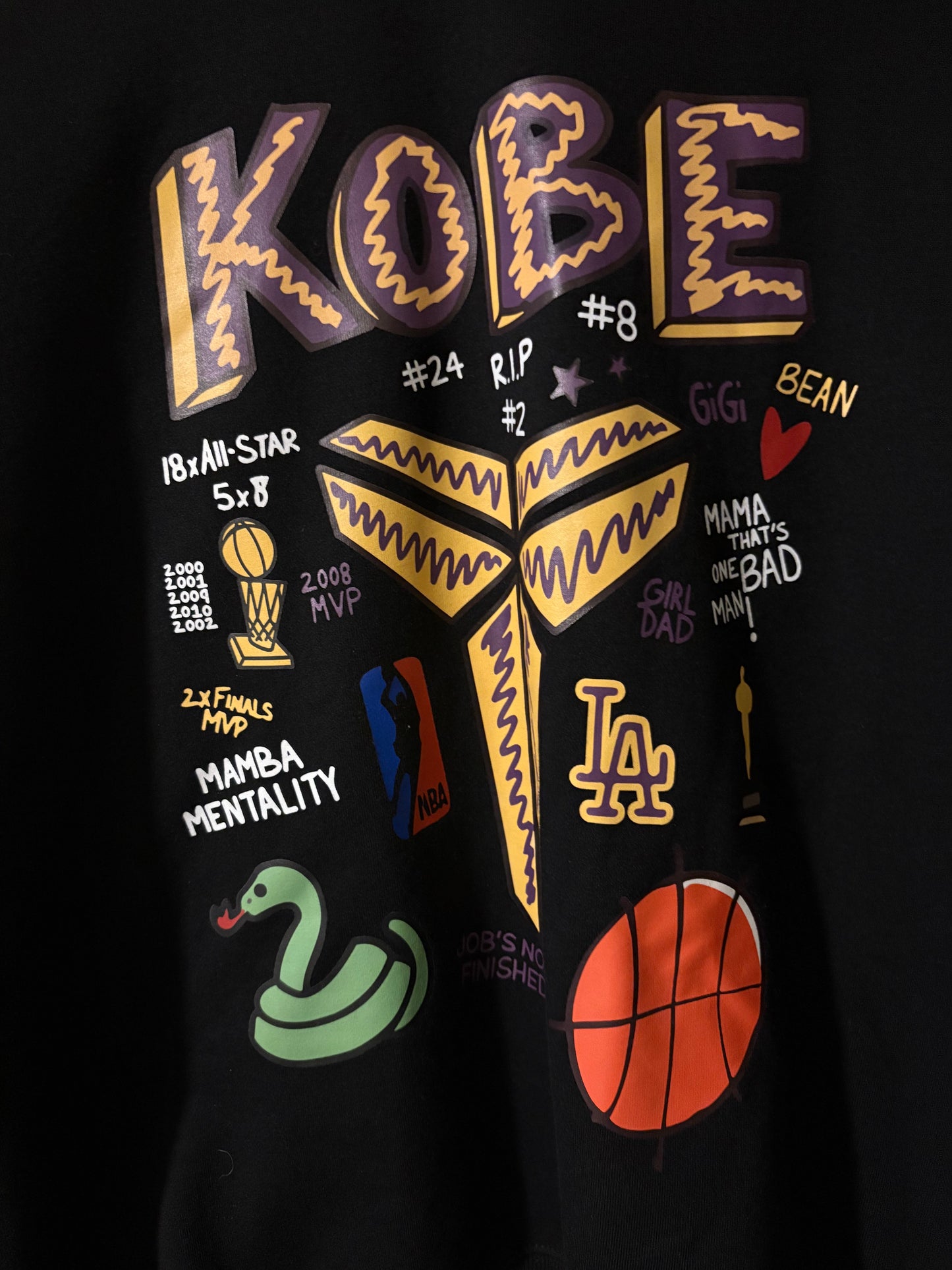 Kobe Bryant Tribute Sweatshirt – Black | Mamba Mentality Graphic Crewneck